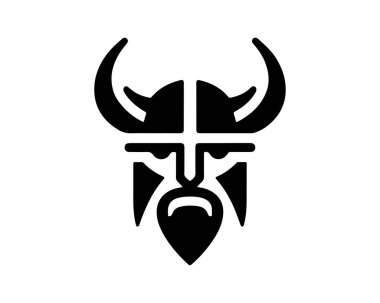 Viking logo tasarımı simge vektör şablonu.