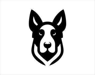 Siluet köpek logosu tasarım şablonu.