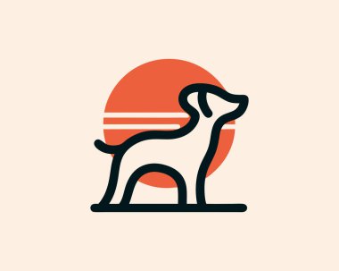 Logo şeklinde bir köpek. vektör illüstrasyonu