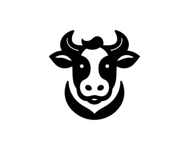 Cow logo vector. Animal farm. Cow icon vector illustration. Cow graphic silhouette black and white.