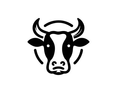 Cow logo vector. Animal farm. Cow icon vector illustration. Cow graphic silhouette black and white.