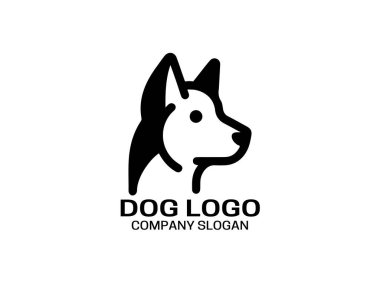 Köpek Logosu Tasarımı Simge Vektörü Şablonu