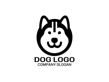 Köpek Logosu Tasarımı Simge Vektörü Şablonu