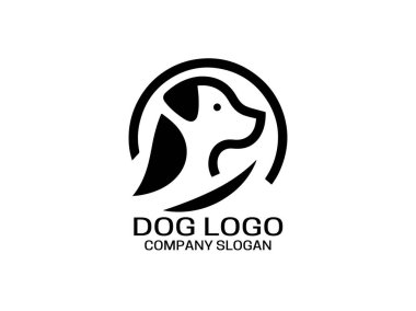 Köpek logosu tasarımı vektör illüstrasyonu.