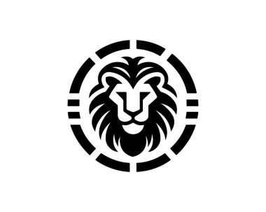 Aslan logosu tasarım vektör şablonu. Aslan başı logo tasarımı ikon vektör çizimi