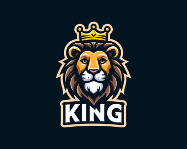 King Lion Head Logo Icon Vector illustration clipart