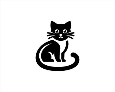 kedi logosu vektör tasarım şablonu