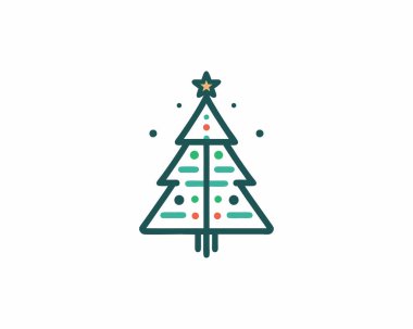 christmas tree with ball icon vector design