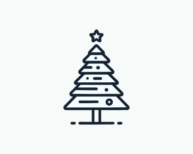 christmas tree icon. linear vector illustration, outline christmas symbol design web design symbol. line symbol for web and mobile apps on web., vector