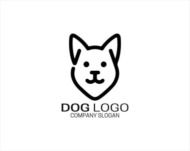 Köpek Logo vektör simge tasarlamak.