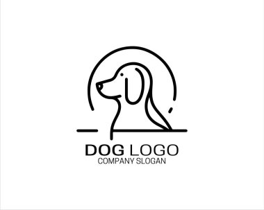 Köpek kafası logo tasarım vektörü