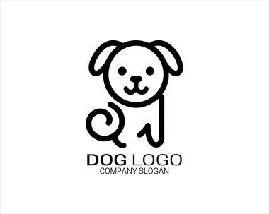 köpek logosu vektör çizim şablonu