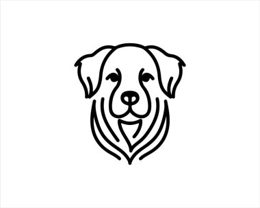 Minimalist lines outline the dog logo design icon symbol vector illustration. clipart