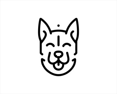 Minimalist lines outline the dog logo design icon symbol vector illustration. clipart