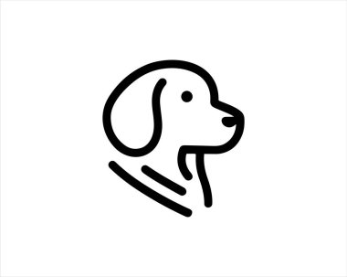 Minimalist lines outline the dog logo design icon symbol vector illustration. clipart