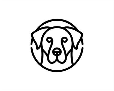 Minimalist lines outline the dog logo design icon symbol vector illustration. clipart