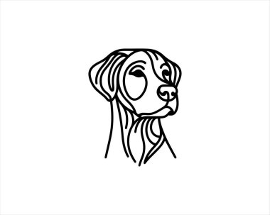 Minimalist lines outline the dog logo design icon symbol vector illustration. clipart