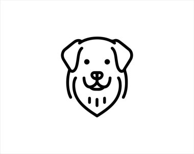 Minimalist lines outline the dog logo design icon symbol vector illustration. clipart