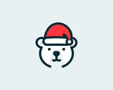 Christmas Polar Bear Logo Design Icon Vector Illustration  clipart