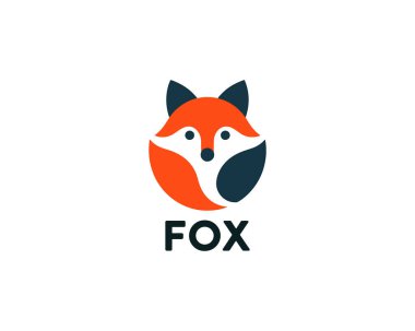 Fox logo design icon symbol vector illustration clipart