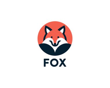 Fox logo design icon symbol vector illustration clipart