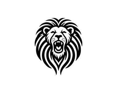 Roaring lion Mascot logo design icon symbol vector illustration.  clipart