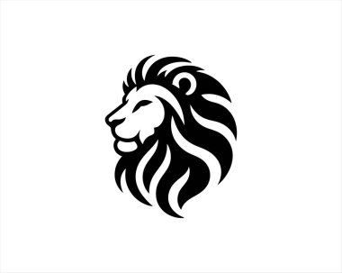 Lion logo design vector illustration. Simple silhouette.Flat style. Logo design template. Animal logotype concept. clipart