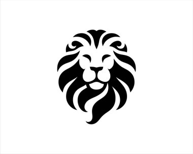 Lion Logo Design Vector Template. Lion Head Logo Icon Vector illustration. Black and white Lion head vector illustration. clipart