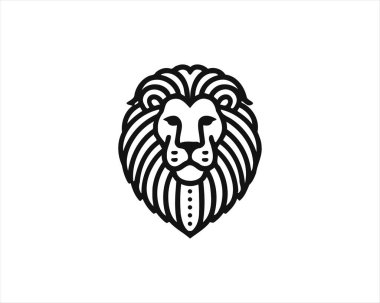 Lion Logo Design Vector Template. Lion Head Logo Icon Vector illustration. Black and white Lion head vector illustration. clipart