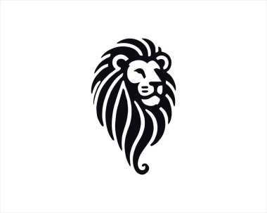 Lion Logo Design Vector Template. Lion Head Logo Icon Vector illustration. Black and white Lion head vector illustration. clipart