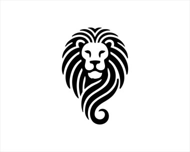 Lion Logo Design Vector Template. Lion Head Logo Icon Vector illustration. Black and white Lion head vector illustration. clipart