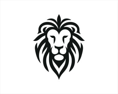 Lion Logo Design Vector Template. Lion Head Logo Icon Vector illustration. Black and white Lion head vector illustration. clipart