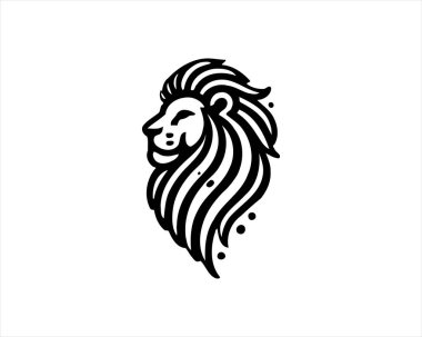 Lion Logo Design Vector Template. Lion Head Logo Icon Vector illustration. Black and white Lion head vector illustration. clipart