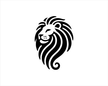 Lion Logo Design Vector Template. Lion Head Logo Icon Vector illustration. Black and white Lion head vector illustration. clipart