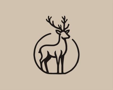 Deer logo design icon vector illustration clipart