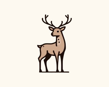 Deer logo design icon vector illustration clipart