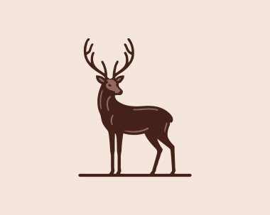 Deer logo design icon vector illustration clipart