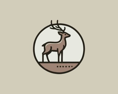 Deer logo design icon vector illustration clipart