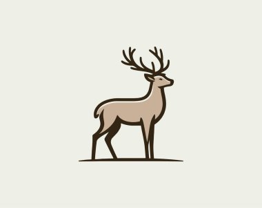 Deer logo design icon vector illustration clipart