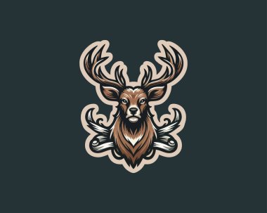 Deer logo vector template. Deer head logo icon vector illustration. Deer logo design for t-shirts clipart