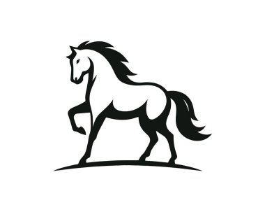 Horse logo design icon symbol vector illustration. Horsepower silhouette logo. Animal logo. Black color horse icon logo vector template. clipart