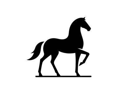 Horse logo design icon symbol vector illustration. Horsepower silhouette logo. Animal logo. Black color horse icon logo vector template. clipart