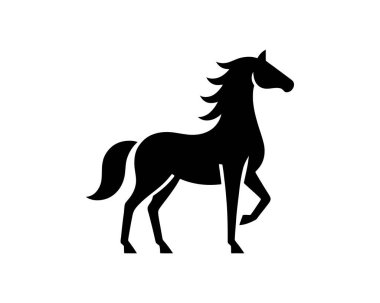 Horse logo design icon symbol vector illustration. Horsepower silhouette logo. Animal logo. Black color horse icon logo vector template. clipart