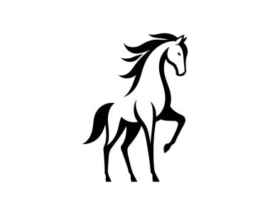 Horse logo design icon symbol vector illustration. Horsepower silhouette logo. Animal logo. Black color horse icon logo vector template. clipart