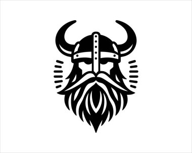 Viking Logo Design Vector Template. Nordic Viking logo. Viking face warrior modern simple logo. Viking Head Vector Illustration. Silhouette Nordic warrior symbol. clipart