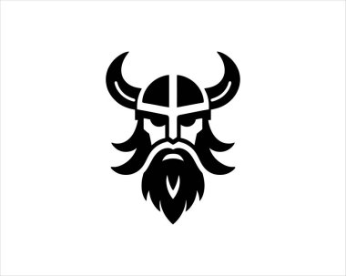 Viking Logo Design Vector Template. Nordic Viking logo. Viking face warrior modern simple logo. Viking Head Vector Illustration. Silhouette Nordic warrior symbol. clipart