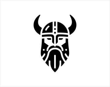 Viking Logo Design Vector Template. Nordic Viking logo. Viking face warrior modern simple logo. Viking Head Vector Illustration. Silhouette Nordic warrior symbol. clipart