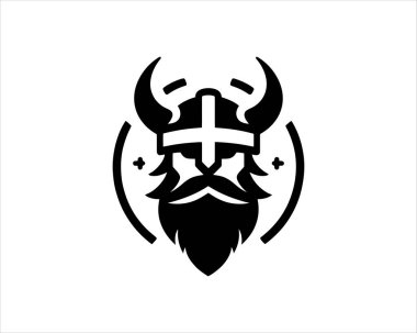 Viking Logo Design Vector Template. Nordic Viking logo. Viking face warrior modern simple logo. Viking Head Vector Illustration. Silhouette Nordic warrior symbol. clipart