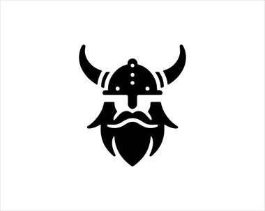 Viking Logo Design Vector Template. Nordic Viking logo. Viking face warrior modern simple logo. Viking Head Vector Illustration. Silhouette Nordic warrior symbol. clipart