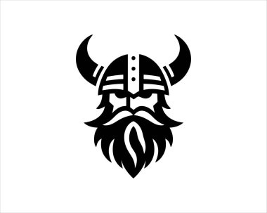 Viking Logo Design Vector Template. Nordic Viking logo. Viking face warrior modern simple logo. Viking Head Vector Illustration. Silhouette Nordic warrior symbol. clipart